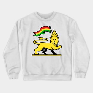 Lion Of Judah Rasta Emblem With Flag Crewneck Sweatshirt